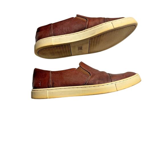 Frye Dylan Womens Size 7M Brown Leather Slip On Casual Walking Flat Loafer Shoes - Picture 2 of 10